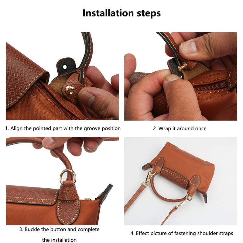 Longchamp Bag Converter Straps, Punch-Free DIY Transformation Set to Convert Your Bag to Crossbody or Shoulder Strap