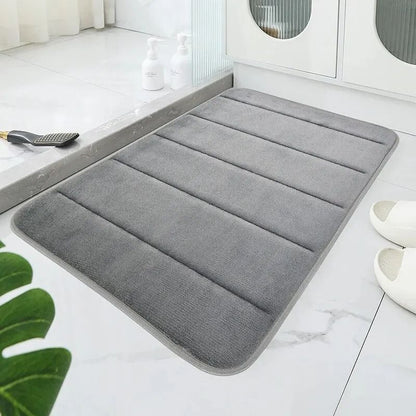 Bathroom Coral Velvet Anti Skid Mat With Quick Dry Water Absorption