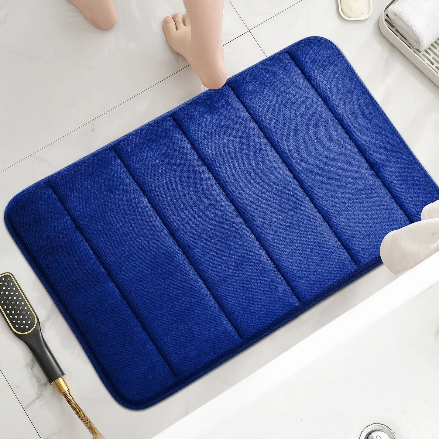 Bathroom Coral Velvet Anti Skid Mat With Quick Dry Water Absorption