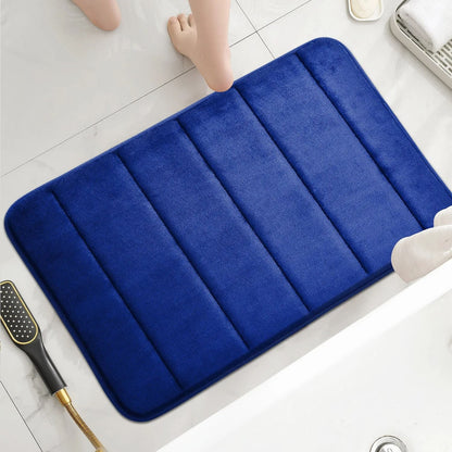 Bathroom Coral Velvet Anti Skid Mat With Quick Dry Water Absorption