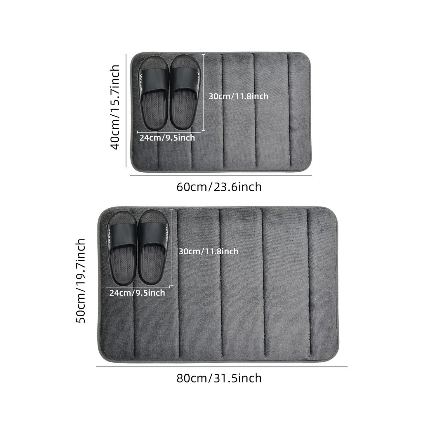 Bathroom Coral Velvet Anti Skid Mat With Quick Dry Water Absorption