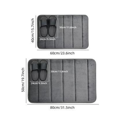 Bathroom Coral Velvet Anti Skid Mat With Quick Dry Water Absorption
