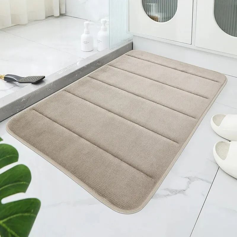 Bathroom Coral Velvet Anti Skid Mat With Quick Dry Water Absorption