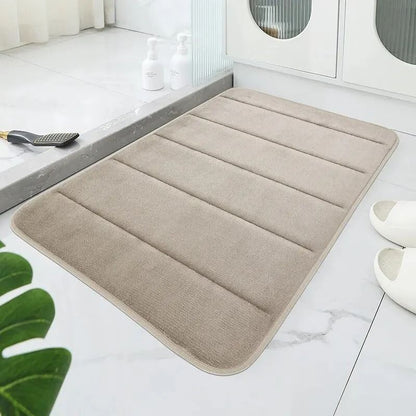 Bathroom Coral Velvet Anti Skid Mat With Quick Dry Water Absorption
