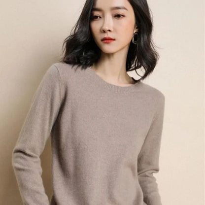 Women O Neck Knit Sweater Autumn Winter Casual Pullover Warm Jumper Korean Fashion Knitwear