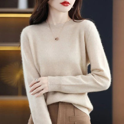 Women O Neck Knit Sweater Autumn Winter Casual Pullover Warm Jumper Korean Fashion Knitwear