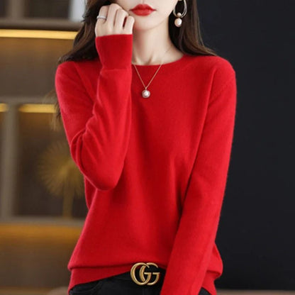 Women O Neck Knit Sweater Autumn Winter Casual Pullover Warm Jumper Korean Fashion Knitwear