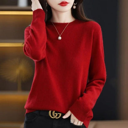 Women O Neck Knit Sweater Autumn Winter Casual Pullover Warm Jumper Korean Fashion Knitwear
