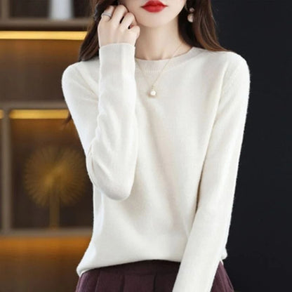 Women O Neck Knit Sweater Autumn Winter Casual Pullover Warm Jumper Korean Fashion Knitwear