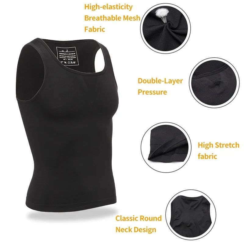 Mens Compression Shapewear Undershirt