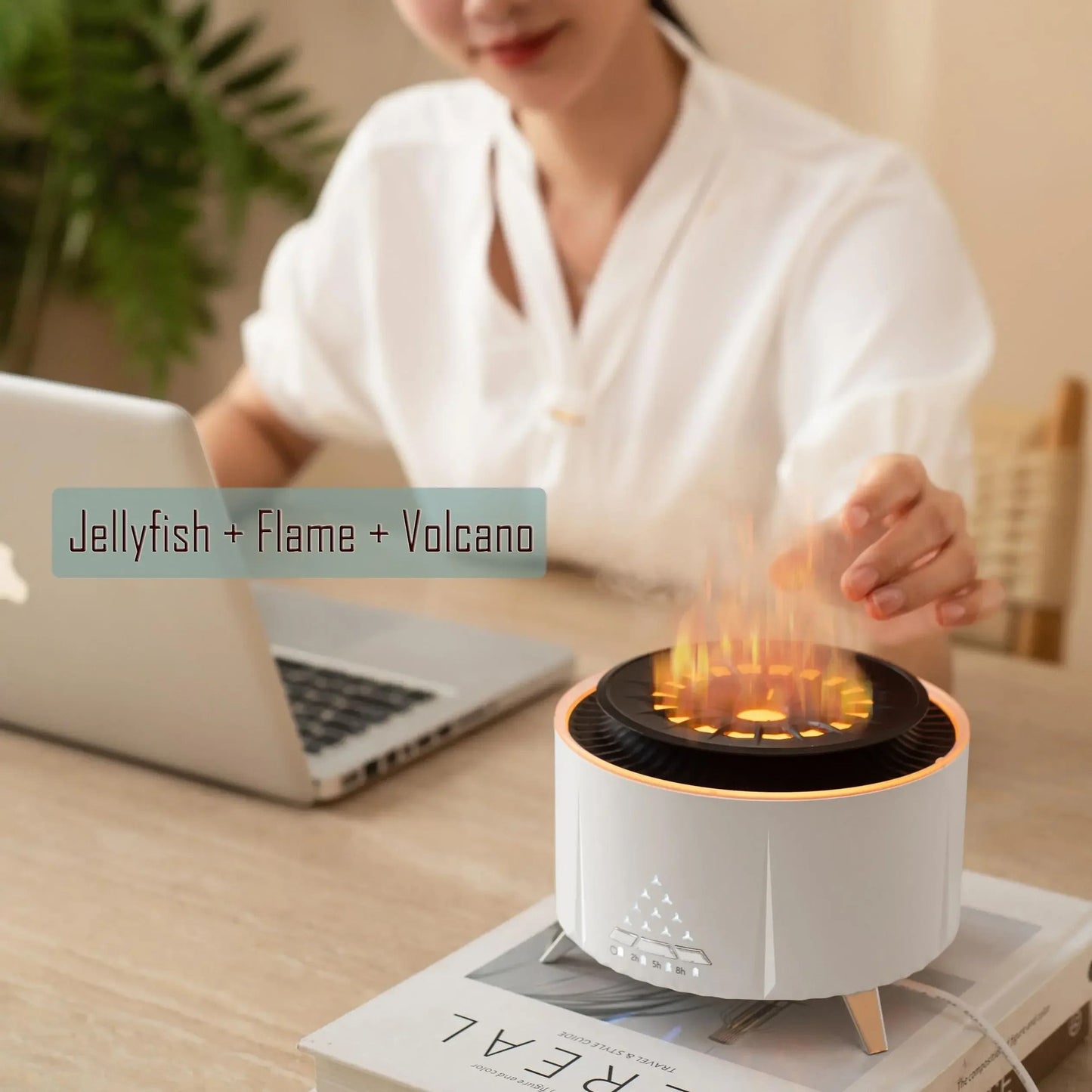 Jellyfish mist aromatherapy diffuser 350 ml ultrasonic volcano night light