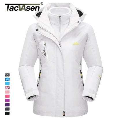 TACVASEN 3in1 waterproof fleece jacket women rain ski parka