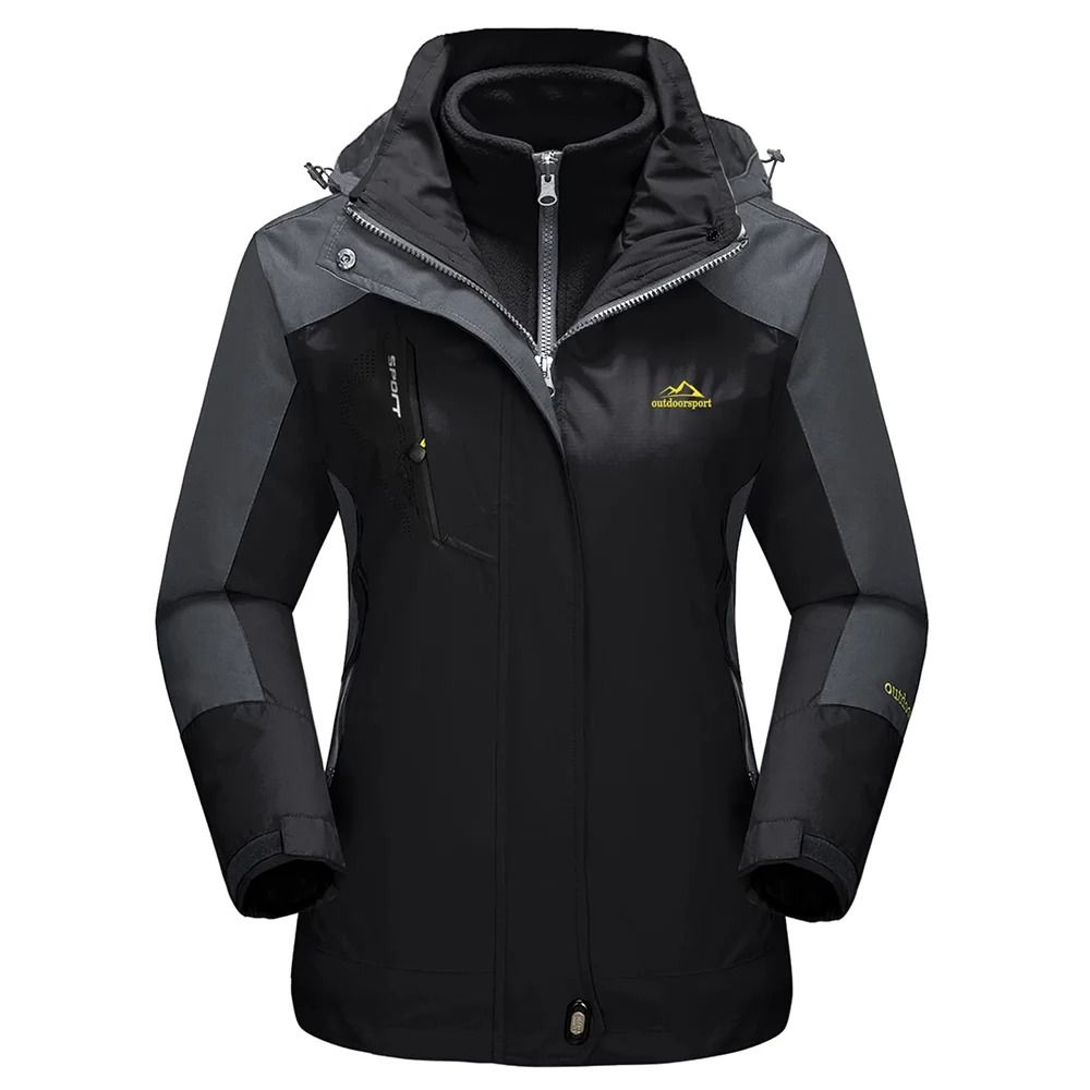 TACVASEN 3in1 waterproof fleece jacket women rain ski parka