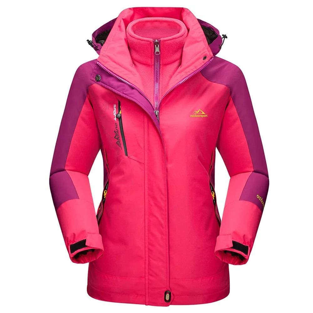 TACVASEN 3in1 waterproof fleece jacket women rain ski parka