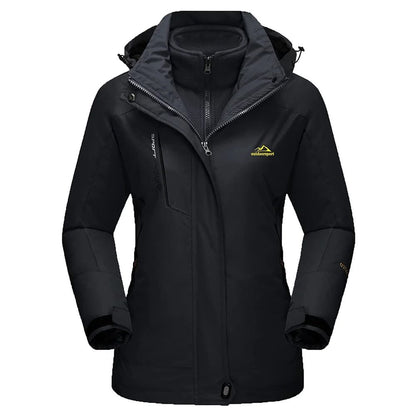 TACVASEN 3in1 waterproof fleece jacket women rain ski parka