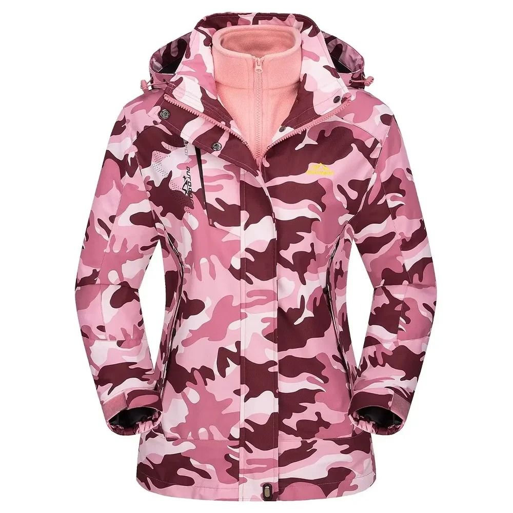 TACVASEN 3in1 waterproof fleece jacket women rain ski parka