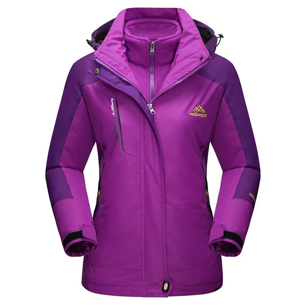 TACVASEN 3in1 waterproof fleece jacket women rain ski parka