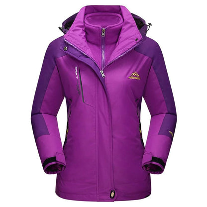 TACVASEN 3in1 waterproof fleece jacket women rain ski parka