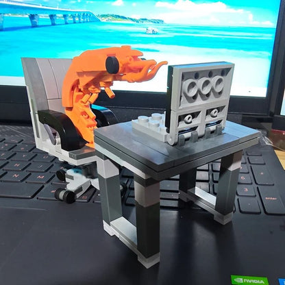 MOC building block shrimp figurine creative puzzle assembly toy for kids and adults