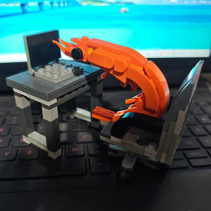 MOC building block shrimp figurine creative puzzle assembly toy for kids and adults