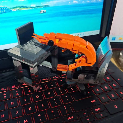 MOC building block shrimp figurine creative puzzle assembly toy for kids and adults
