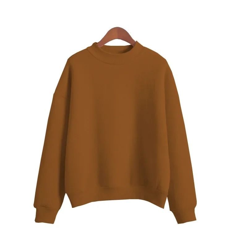 Women korean style o neck knitted pullover sweatshirt thick loose fit candy color hoodie