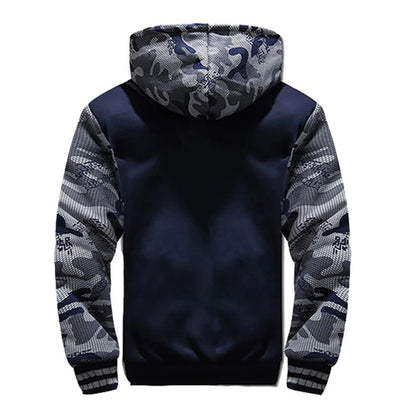 Mens Camouflage Winter Jacket With Fleece Lining And Hood