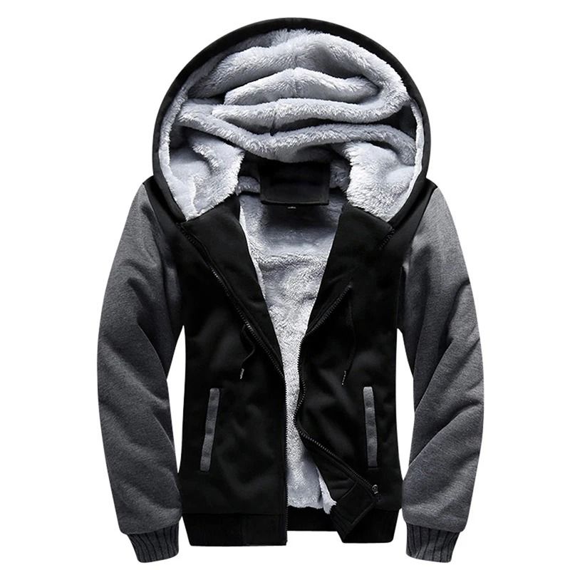 Mens Camouflage Winter Jacket With Fleece Lining And Hood