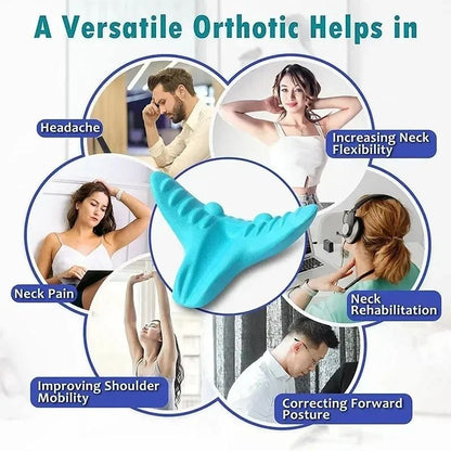 Neck And Shoulder Relaxer Cervical Traction Pillow For Pain Relief And Posture Support