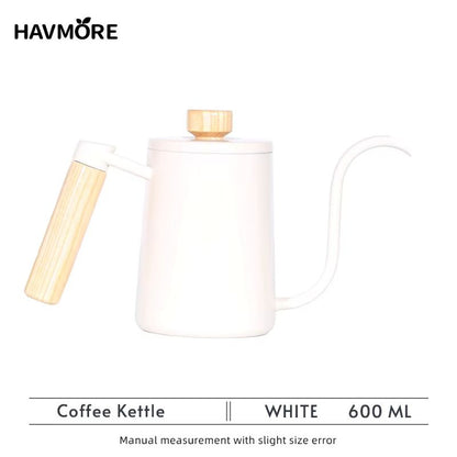 304 Stainless Steel Gooseneck Coffee Kettle – 20.29oz Pour Over Espresso Maker for Barista Brewing