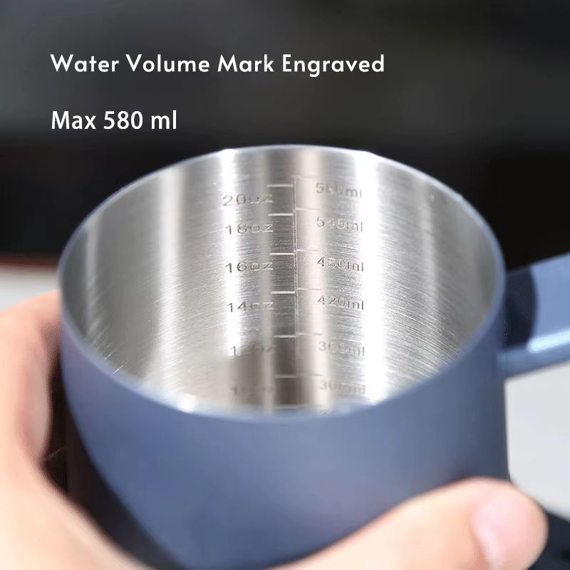 304 Stainless Steel Gooseneck Coffee Kettle – 20.29oz Pour Over Espresso Maker for Barista Brewing