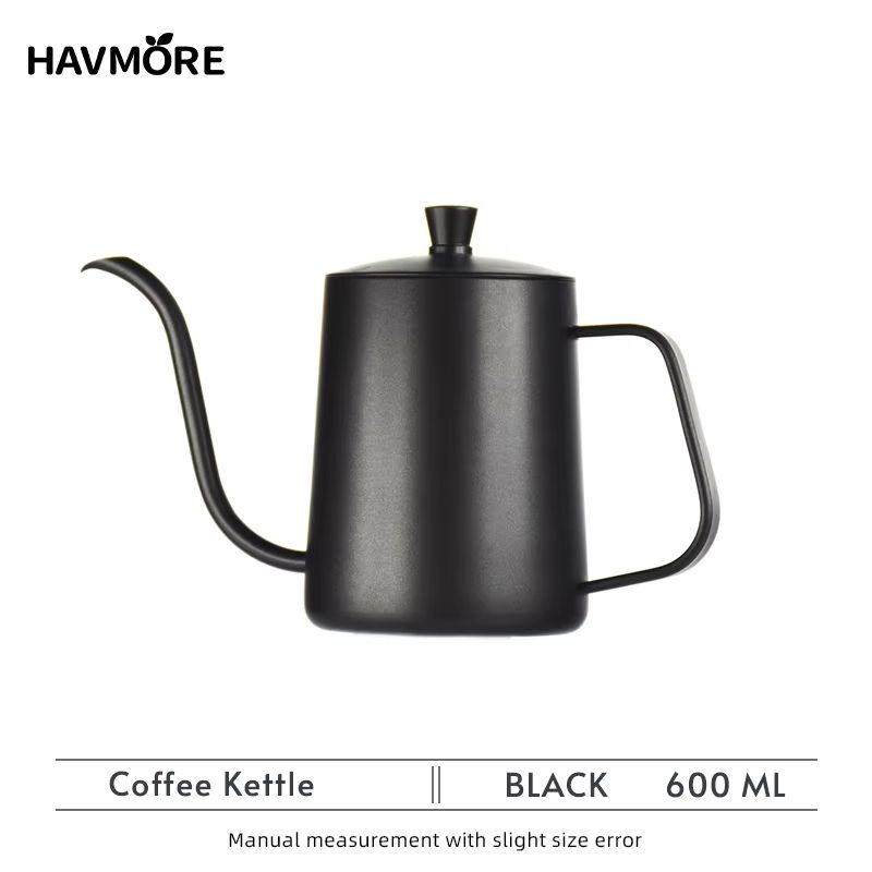304 Stainless Steel Gooseneck Coffee Kettle – 20.29oz Pour Over Espresso Maker for Barista Brewing