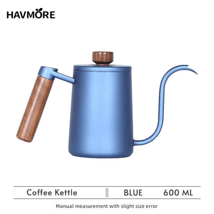 304 Stainless Steel Gooseneck Coffee Kettle – 20.29oz Pour Over Espresso Maker for Barista Brewing