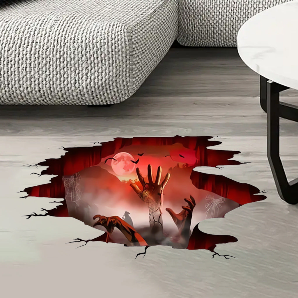Creative Halloween 3D, Ghost Hand Cross-border, Terrifying Removable Sticker, Halloween Mall Decoration Wall