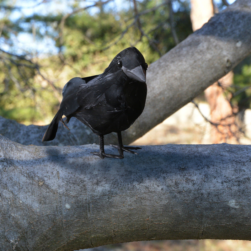 Simulated Black Feather Crow, Halloween Decorations, Haunted House Ornament, Party Supplies, Spooky Home Decor Prop