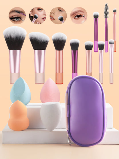 Makeup Brush and Makeup Egg Set, Powder Eyeshadow Foundation Blush Concealer Beauty Makeup Tools Brushes Kit
