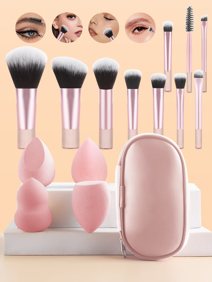 Makeup Brush and Makeup Egg Set, Powder Eyeshadow Foundation Blush Concealer Beauty Makeup Tools Brushes Kit