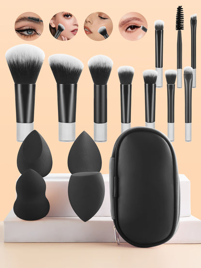 Makeup Brush and Makeup Egg Set, Powder Eyeshadow Foundation Blush Concealer Beauty Makeup Tools Brushes Kit