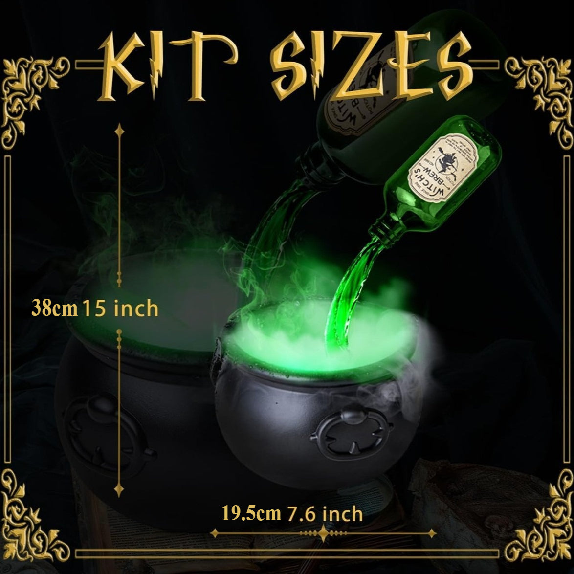 Halloween Black Wizard Bowl Magic, Floating Potion Bottle Diffuser, Indoor Home Bar, Party Horror Ghost Props Decoration