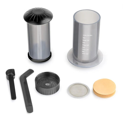 Portable Espresso Coffee Maker French Press Style with 300ml Brew Chamber Filters and Paper Kit