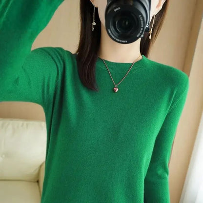 Womens Spring Autumn Sweater Knitwear Long Sleeve Pullover Soft O Neck Jumper