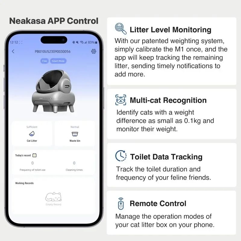 Neakasa M1 Large Self Cleaning Cat Litter Box with App Control and Odor Eliminator