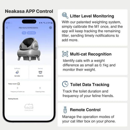 Neakasa M1 Large Self Cleaning Cat Litter Box with App Control and Odor Eliminator
