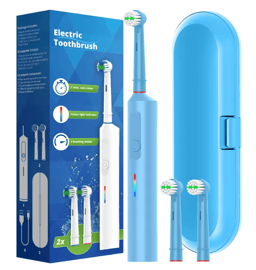 Rechargeable Electric Toothbrush with Rotating Brush Head Compatible with Oral B