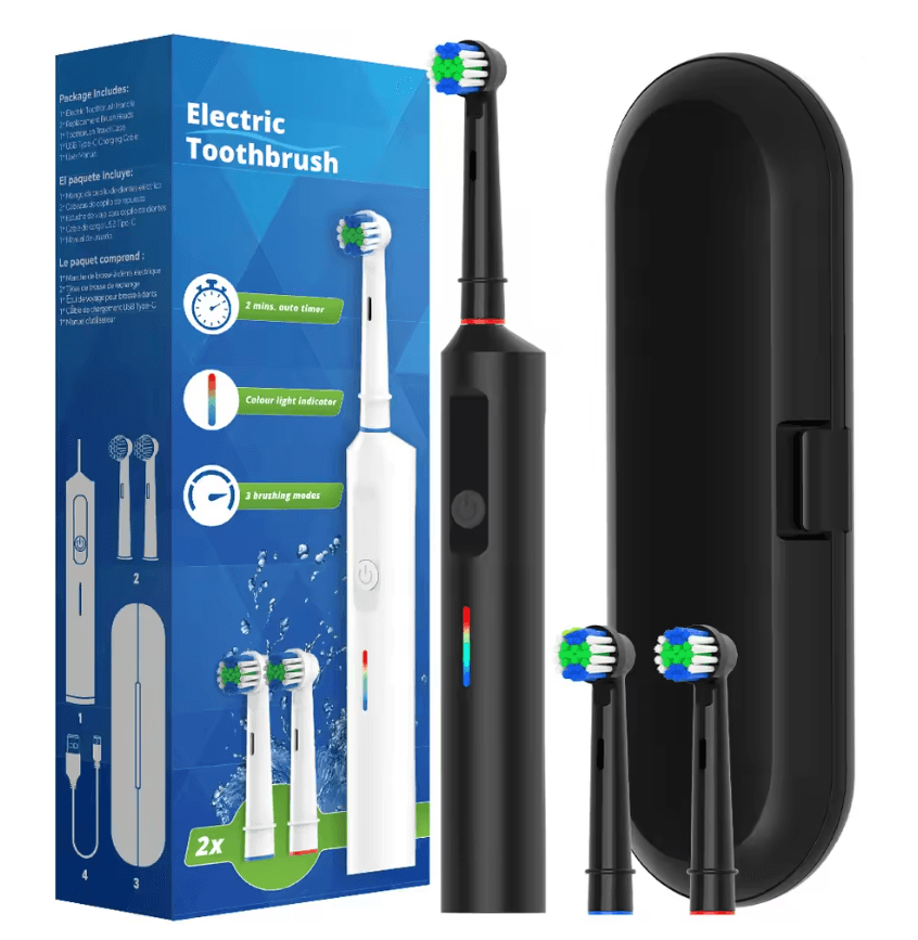 Rechargeable Electric Toothbrush with Rotating Brush Head Compatible with Oral B