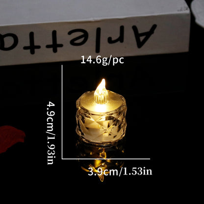 Romantic Crystal Flameless LED Candles, Transparent Electronic Night Lamps for Home, Wedding, Party & Valentine
