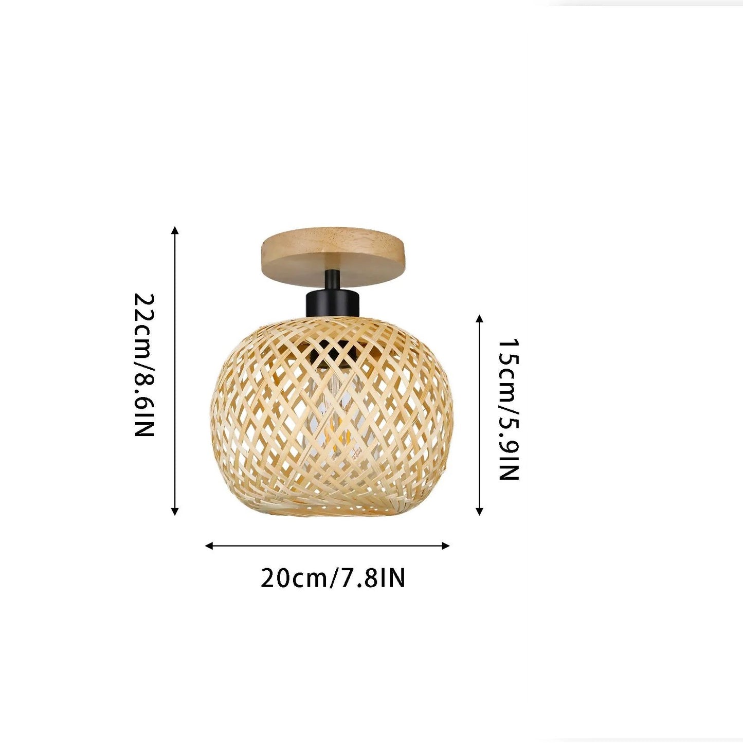 Retro LED Bamboo Woven Ceiling Lamp for Corridor, Aisle & Living Room, Decorative Woven Lamps & Natural Ceiling Light