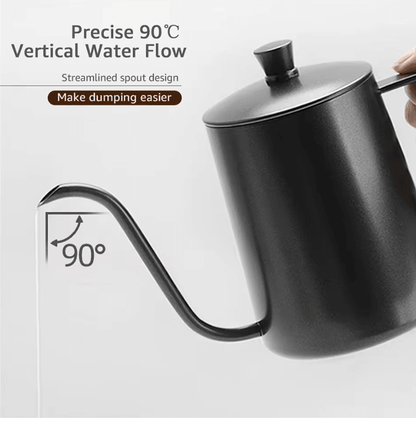 Stainless Steel Gooseneck Drip Kettle Coffee Pour Over Pot with Precision Spout