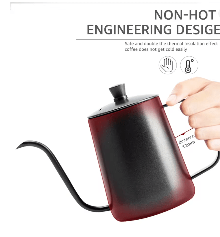 Stainless Steel Gooseneck Drip Kettle Coffee Pour Over Pot with Precision Spout
