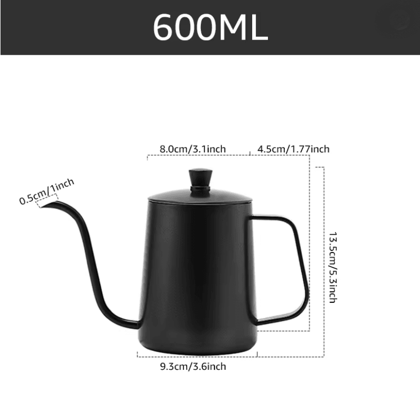 Stainless Steel Gooseneck Drip Kettle Coffee Pour Over Pot with Precision Spout